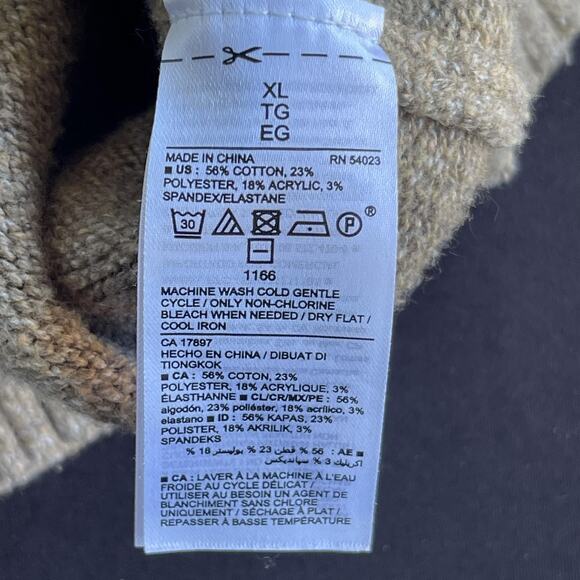 Old Navy Sweater Mens Extra Large Brown Fairisle Pullover Crew Knit Geometric XL - Picture 5 of 10